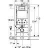 Комплект GEBERIT DUOFIX 458.128.11.1 для подвесного унитаза 112 см со смывным бачком скрытого монтажа DELTA 12 см смывная клавиша DELTA51и белый